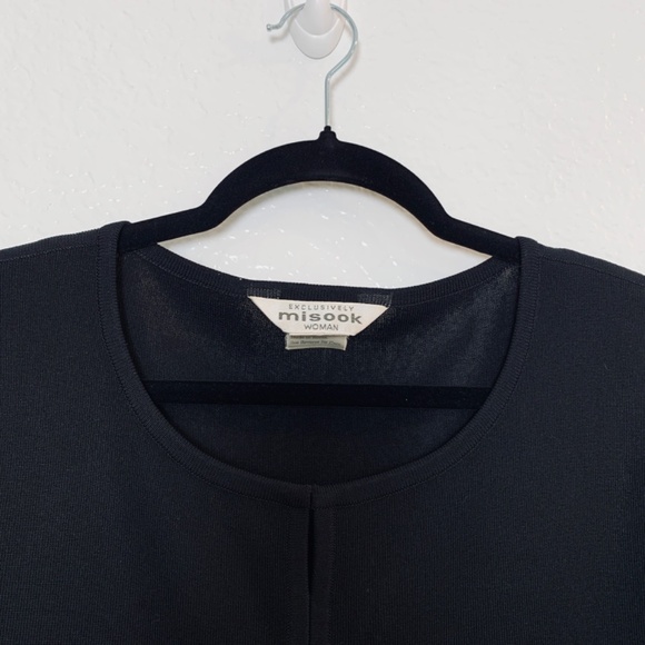 Exclusively Misook Woman Black Tunic Top 1X Classic Dressy Old Money Modest Work - Picture 2 of 14